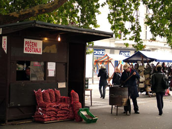 Roasted chestnuts in Maribor